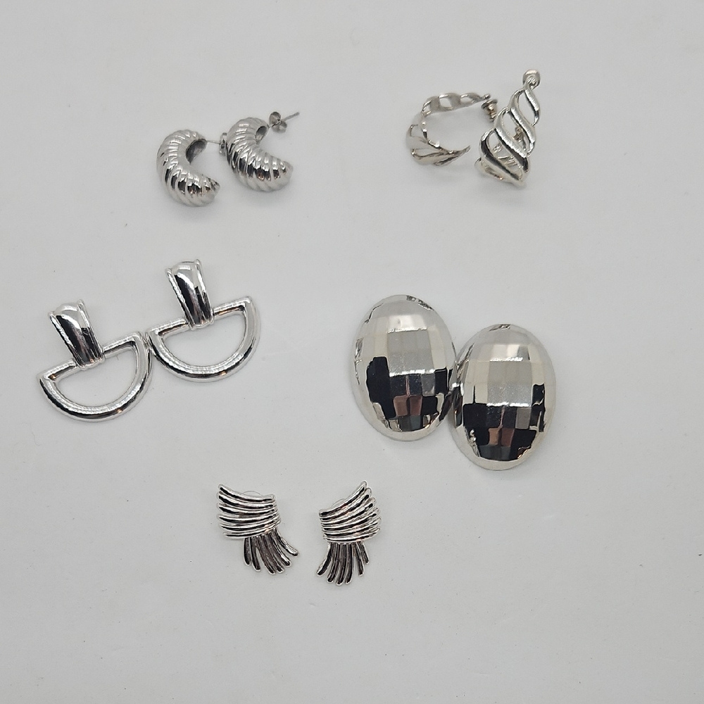 Vintage Silvertone Earring Lot